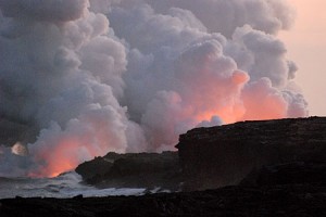 Erupción del volcán Kilauea (Hawái) en 2009. Imagen de Javier Yanes.