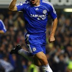 Chelsea»s Shevchenko celebrates goal against Leicester City during their English League Cup soccer