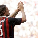 AC Milan»s Maldini waves to the supporters at the end of the Italian Serie A soccer match against A